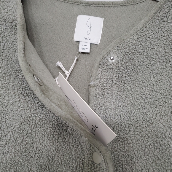 JOIE Teddy Fleece Botton Sweater Jacket - Picture 3 of 5